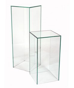 Two clear ghost plinth stands in different sizes