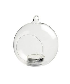 Tea light candle in glass orb