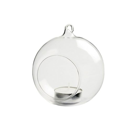 Tea light candle in glass orb