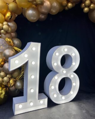 18 Light Up Numbers for Hire .18th Birthday Party in Melbourne | Styled