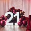 21 light up number hire at 21st birthday party event styling Melbourne