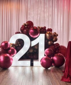 21 light up number hire at 21st birthday party event styling Melbourne