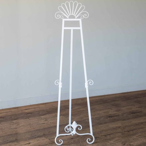 Ornate white metal french look easel