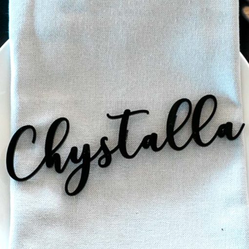 Black wording saying 'Chystalla'