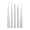 5 White taper candles