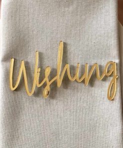 Gold wording saying 'Wishing'