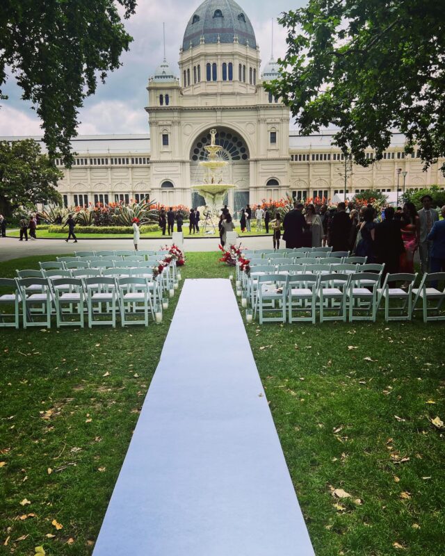White Carpet Aisle Runner for Stylish Weddings in Melbourne Styled