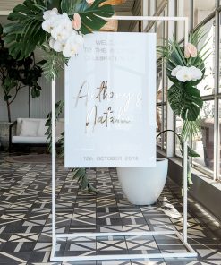 White Metal Stand Frame for Event Signage in Melbourne