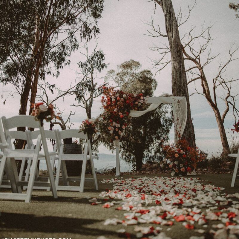 "wedding hire Melbourne — styled ceremony arch and seating by Styled Event Hire"