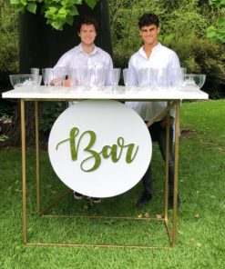 Mobile bar with bar staff