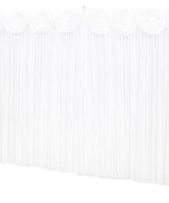 Large white silk curtain